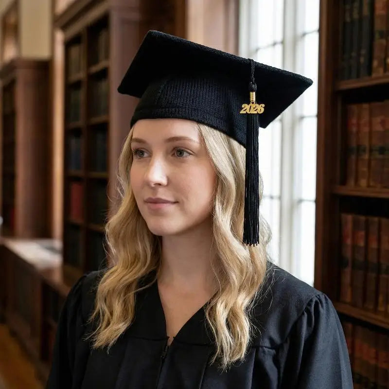 2026 Graduation Cap Headwear With Tassel For High School & Bachelor Degree Cap Unisex Graduation Dress Ceremony Hat Master Qme