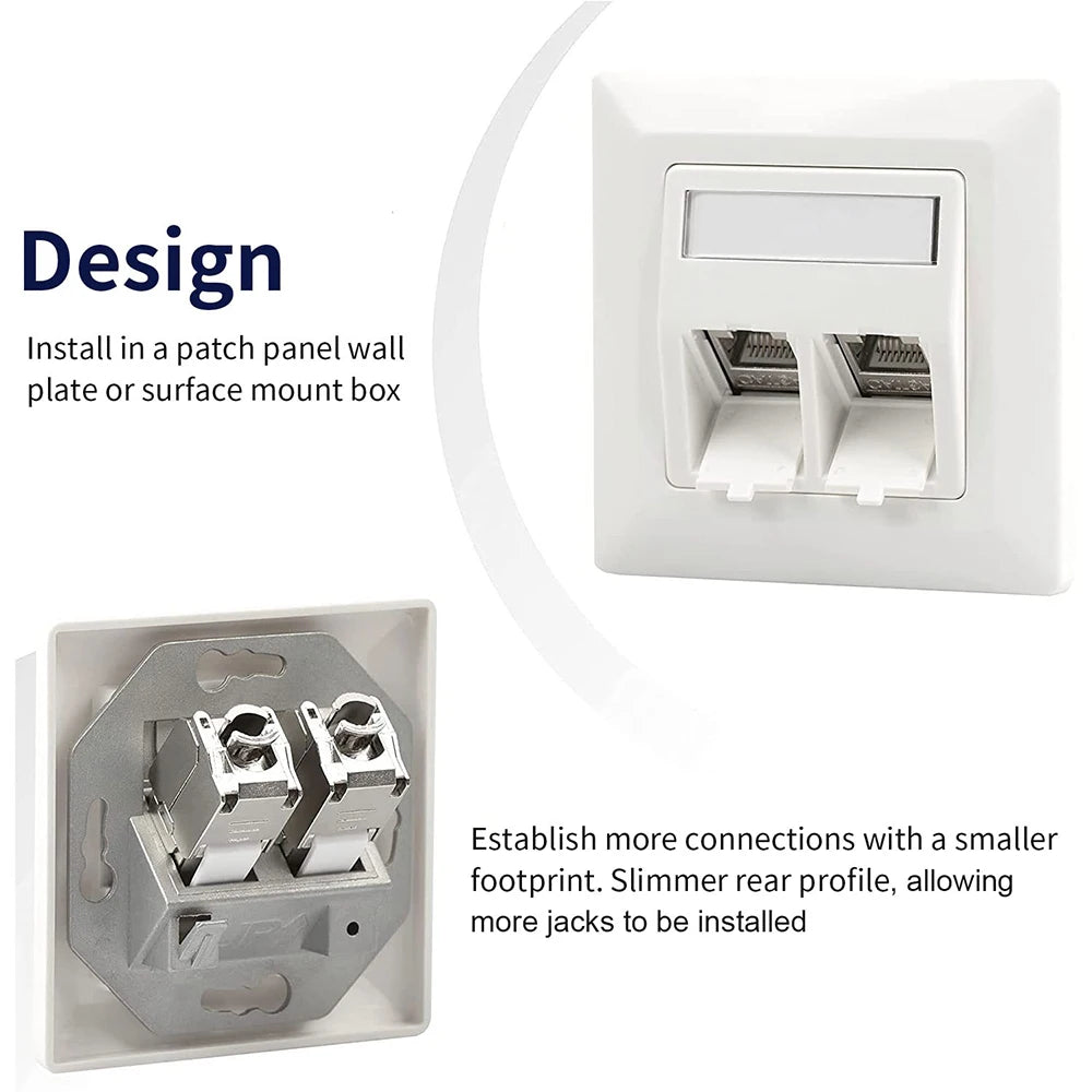 Free Crimping Network Shielded Module CAT6A CAT7 Zinc Alloy Shell RJ45 Keystone Jack Connector Network Insert Tool-Free Coupler Qme