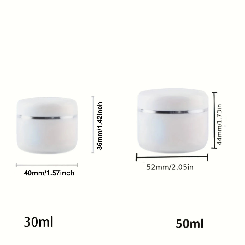 10pcs White Plastic Cosmetic Jars with Twist-Top Lids, Sample Bottles - for Travel Makeup, Creams, Lotions & Toiletries Qme