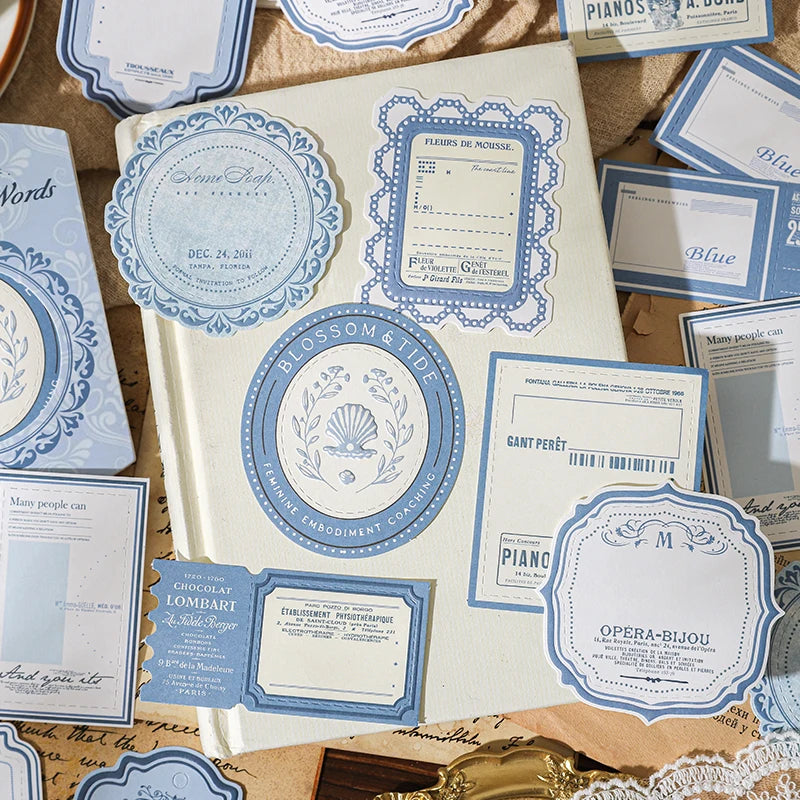 20 Sheets Vintage Label Handbook Memo Pad Junk Journal Deco Material Paper Scrapbooking Collage Diary Plant Aesthetic Decorative Qme