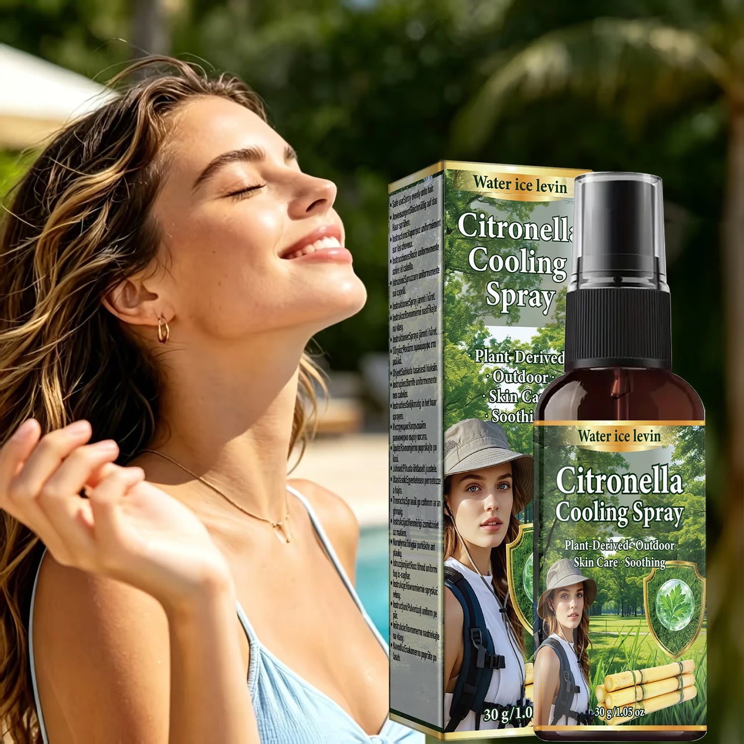 Niacinamide Collagen Infused Citronella Spray, Outdoor Soothing Cooling Skin Care Spray Qme