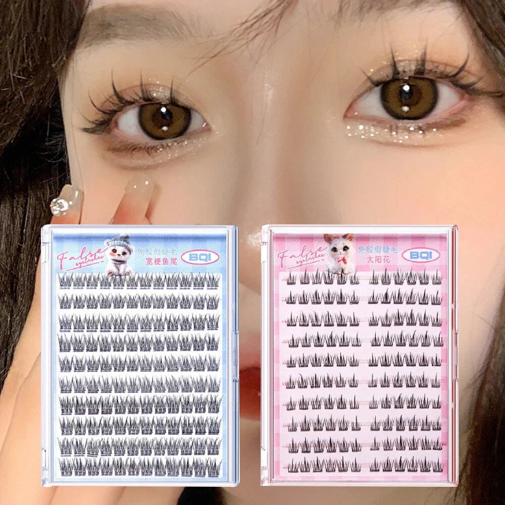 10 Rows Large Capacity Glue-free False Eyelashes Single Cluster 10 Qme