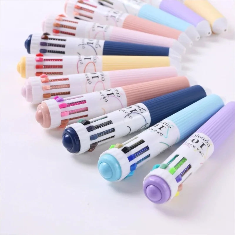 LANGUO 120 Colors Retractable Ballpoint Pen Set 0.8mm Fine Point Smooth Writing Pen Drawing Graffiti Art Stationery Supplies Qme