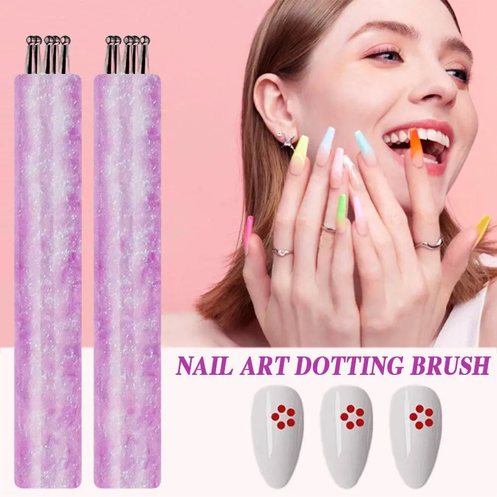 Acrylic Starry Sky Handle Nail Art Brush | Stainless Steel Bristles, Essential for Beginners and Nail Enthusiasts Qme