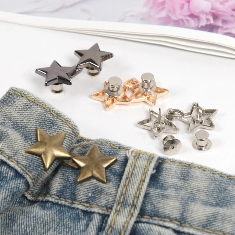 1 Pair Jeans Button Adjustable Clips Pant Skirts Waist Tightener Qme
