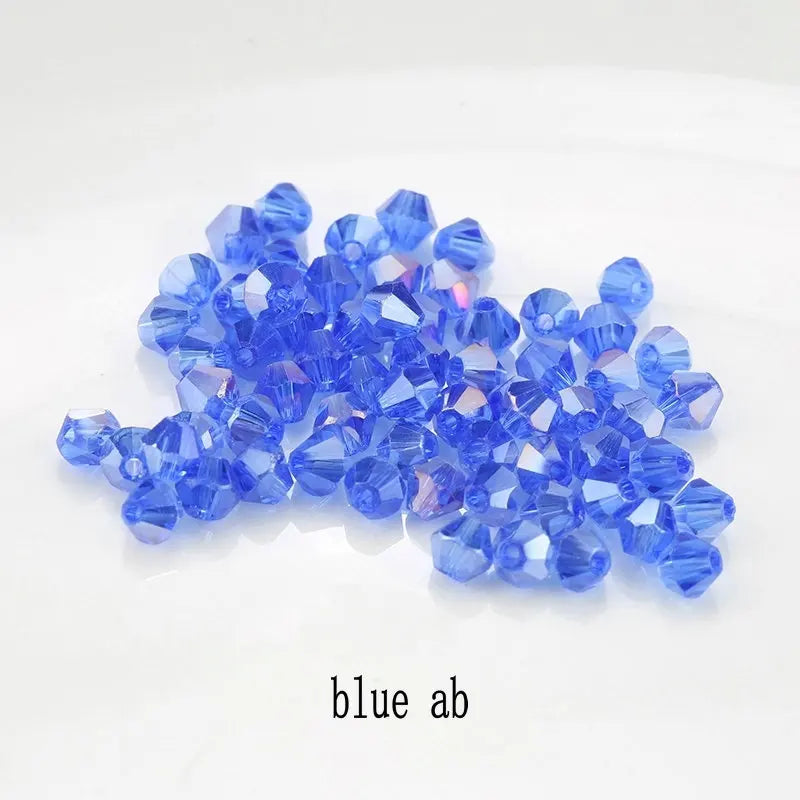 Shiny Crystal Beads Bicone Glass Loose Spacer Bracelet DIY Jewelry