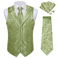 Men's Paisley Suit Vest Tie Formal Waistcoat Matching Necktie Qme MJTZ0701 S