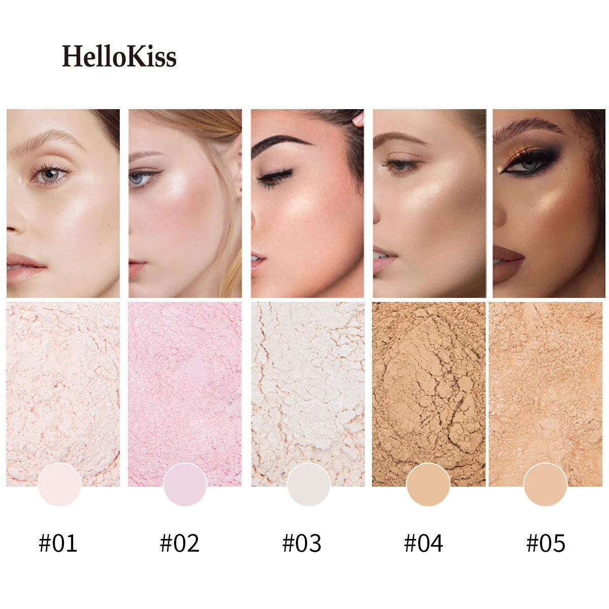 5 Colors Loose Powder Can Reduce Pores and Fine Lines, With a Long-lasting Matte Effect and Natural Facial Makeup Powder Qme