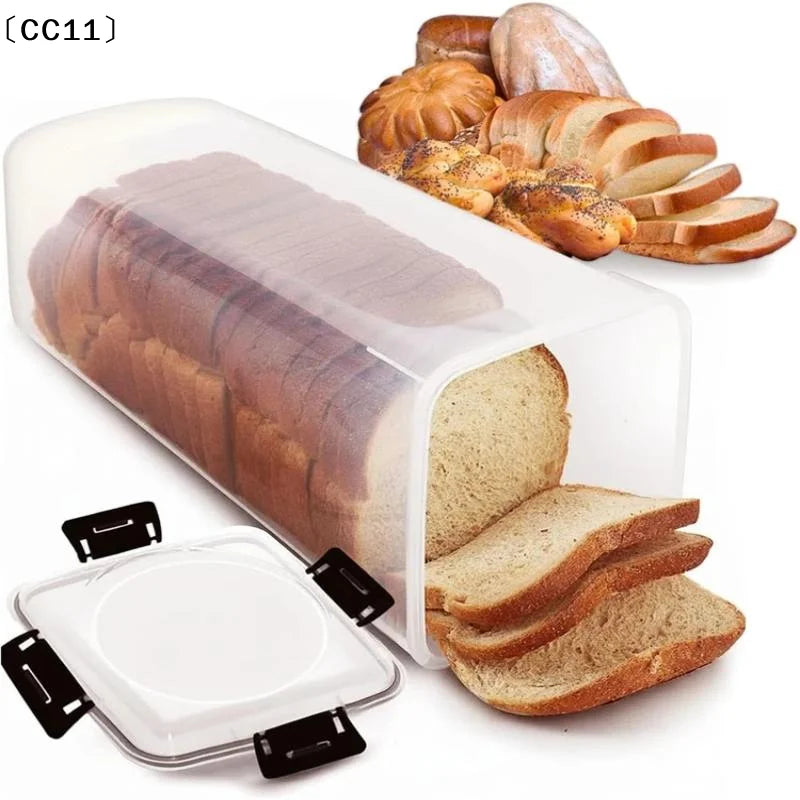 Bread Loaf Container Clear Airtight Box Lid Sandwich Holder Homemade Qme