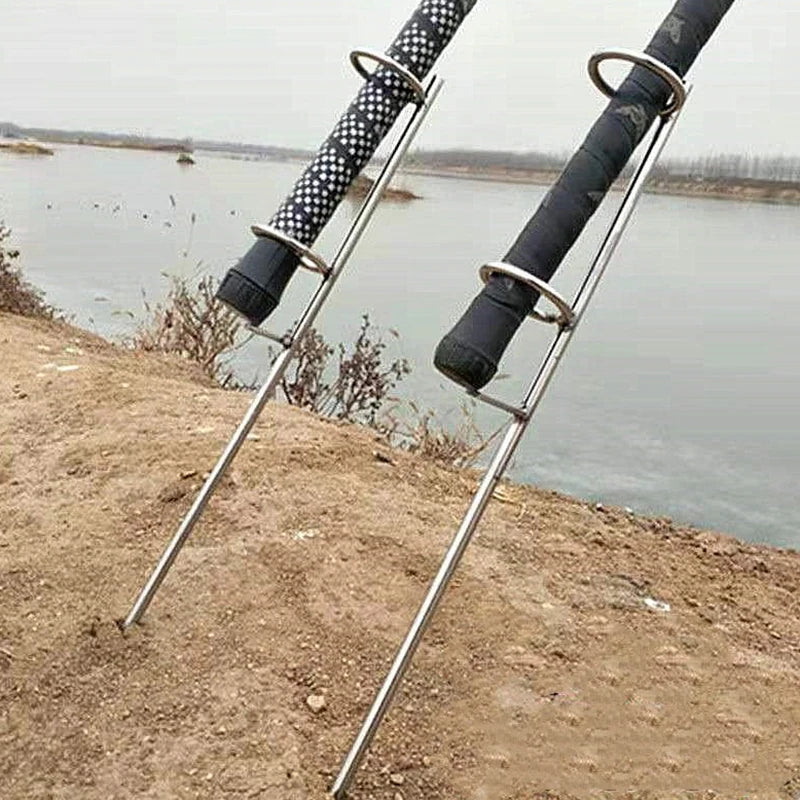 30 37 Double Rings Single Fork Fishing Rod Holder Bank Ground Bracket Qme