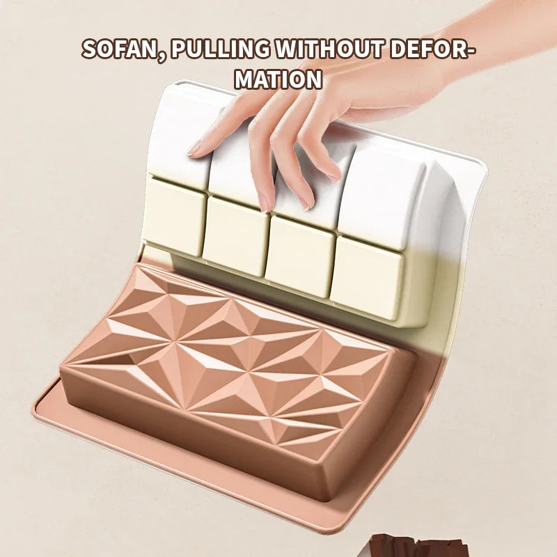 Thick Silicone Chocolate Bar Mold Large Deep Dubai Pistachio Filled Qme