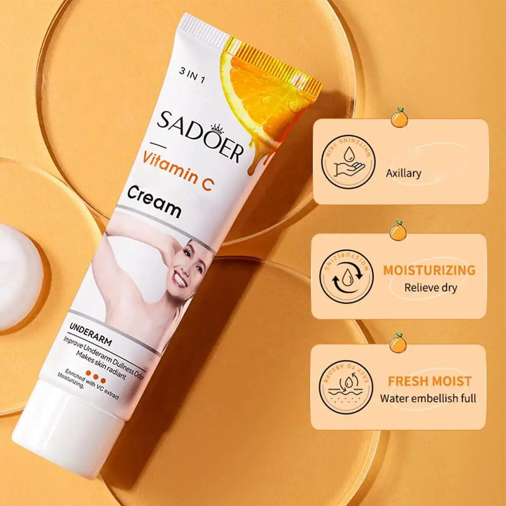 Vitamin C Underarm Cream Skin Whitening Body Dark Spot Remover Qme