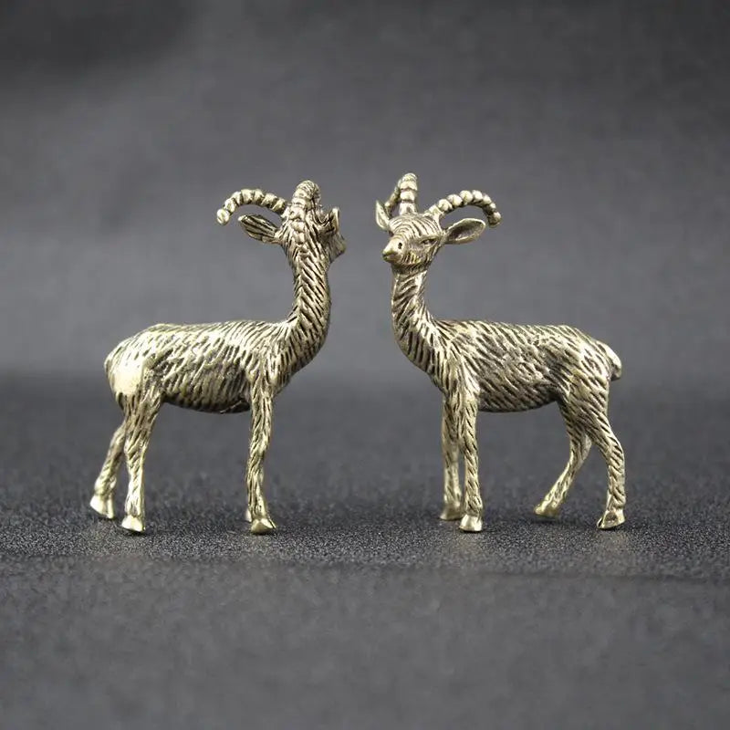 Brass Retro Goat Metal Creative Handicraft Ornament Miniatures Tea Qme