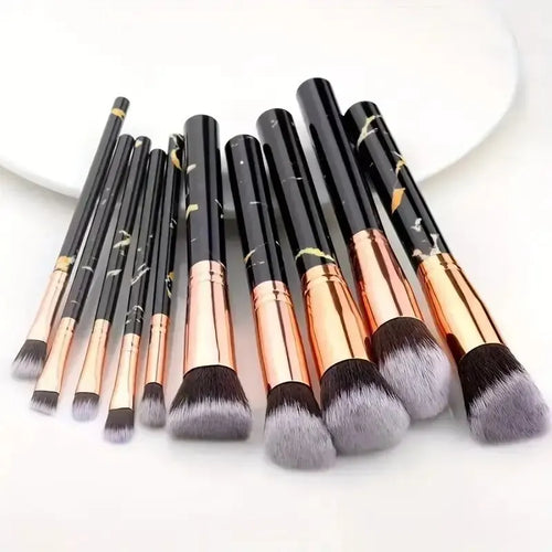 Marble Makeup Brushes Premium Synthetic Kabuki Foundation Blending Qme