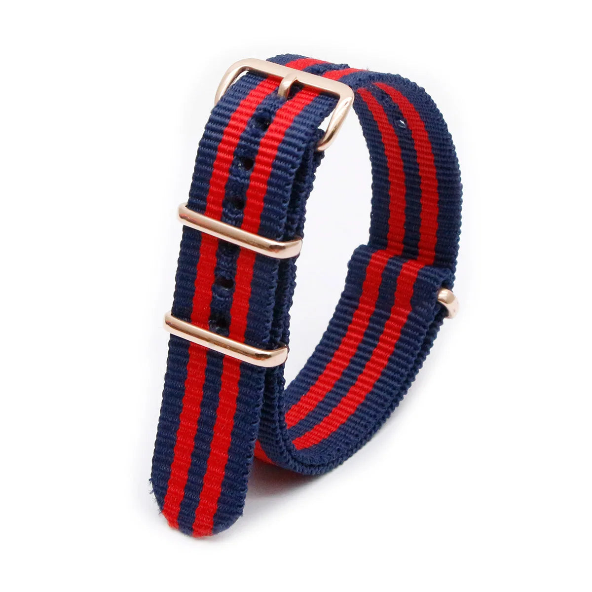 Luxury Nylon Watch Band Rose Gold Metal Buckle Durable Sweatproof Watch Strap 18/20/22/24MM Fashion Wristband For Men Women Qme 3Blue 2Red 18mm