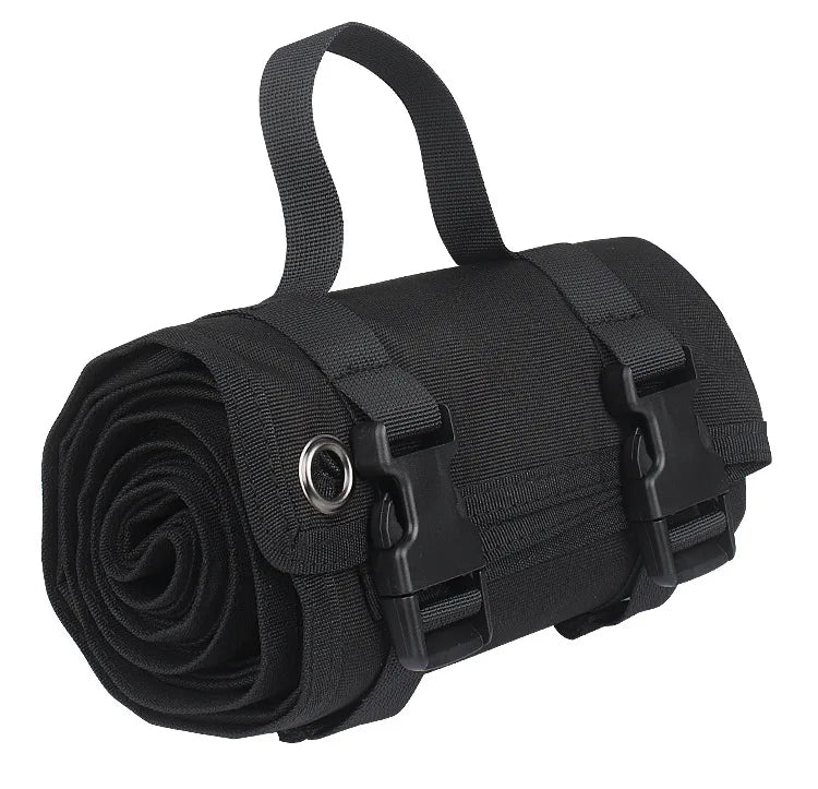 Outdoor Tactical Single Folding Moisture-proof Mat Shooting Camping Qme black