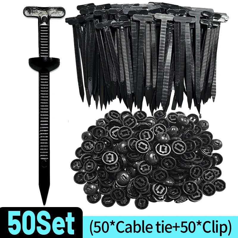 1000/20x Cable Ties Buckle Nylon Auto Fastener Screw Replaceable Car Fenders Trunk Engine Guard Panel Wire Clips Management Tool Qme 50set(100pcs)