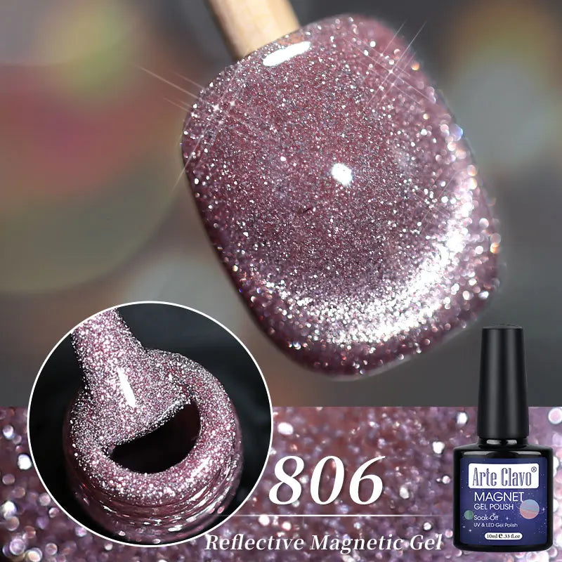 Arte Clavo Auroras Cat Eye Magnetic Gel Unicorn Shining Transparent Qme