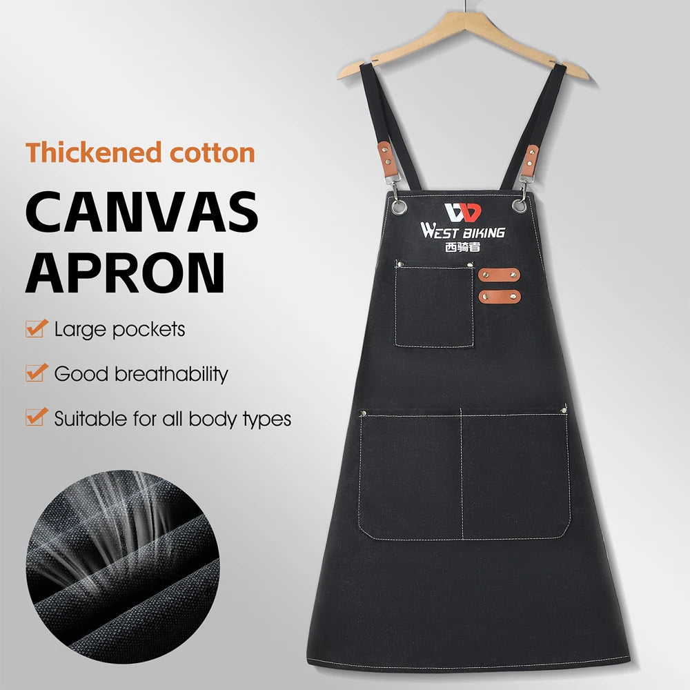 Thickened Canvas Apron Bike Maintenance and Repairing Apron Carpentry Craftsman Plantsman Working Apron Qme
