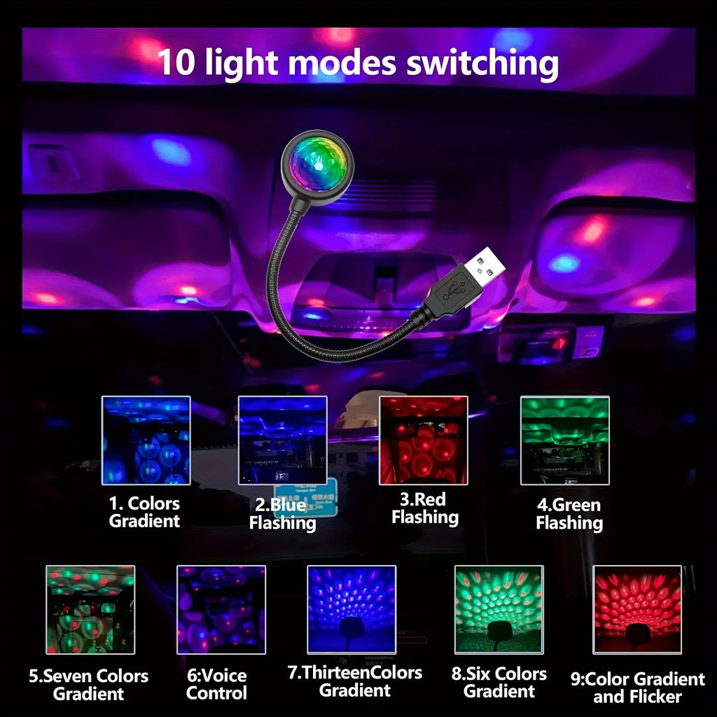 Magic Ball Light Car Roof Night Light, Car Interior Light Car Ceiling Interior Light Portable Adjustable Qme