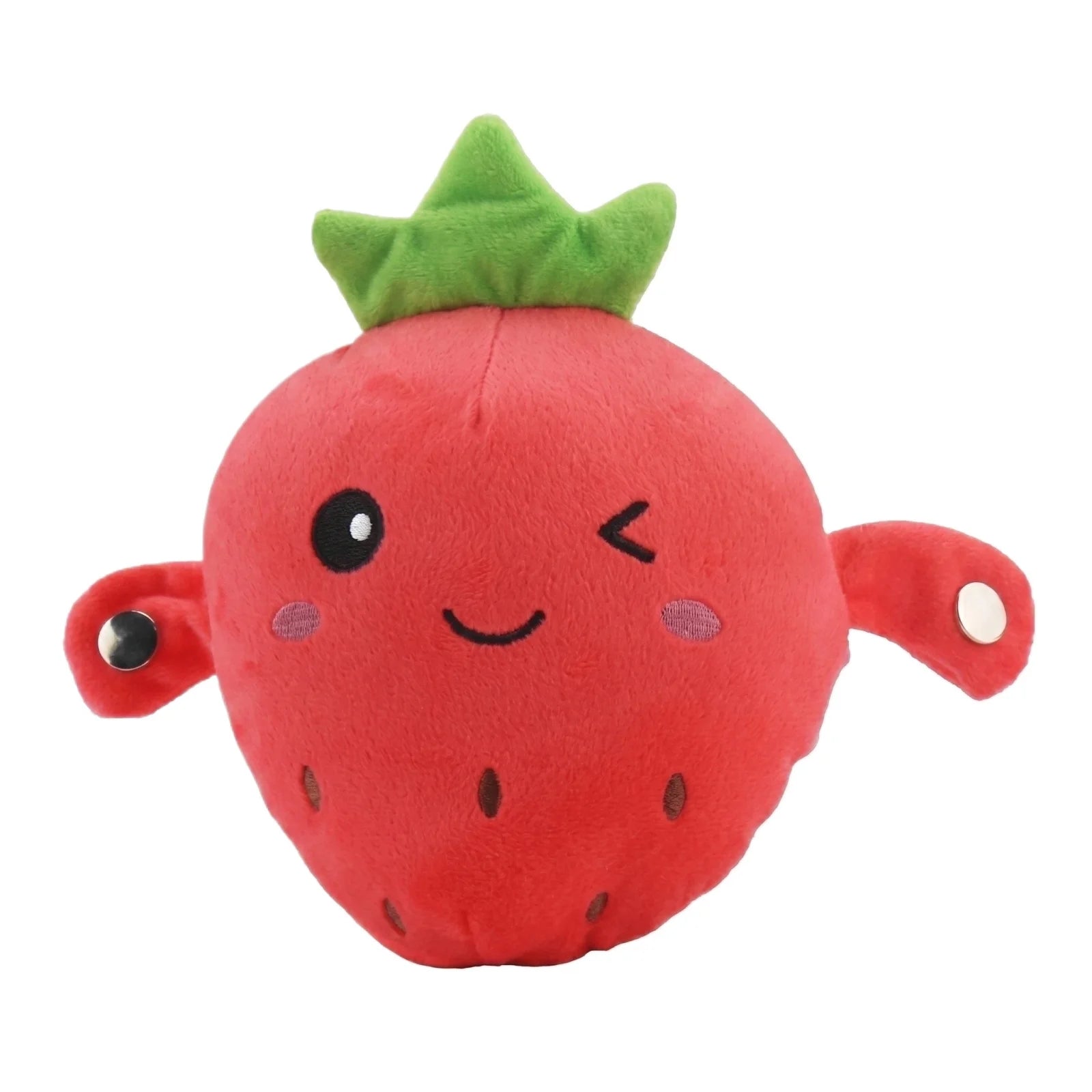Stuffed Strawberry Fruit Induction Beat Toy Creative Music Dolls Kawaii Parent-child Interactive Toys Fun Birthday Gift for Kids Qme D One Size