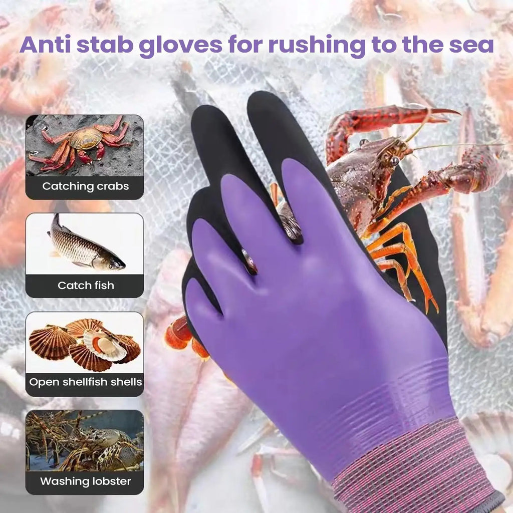Latex Gloves protective work gloves Safety Work Gloves for Women Work Cleaning Kitchen Cooking Gardening Oven Seafood Qme