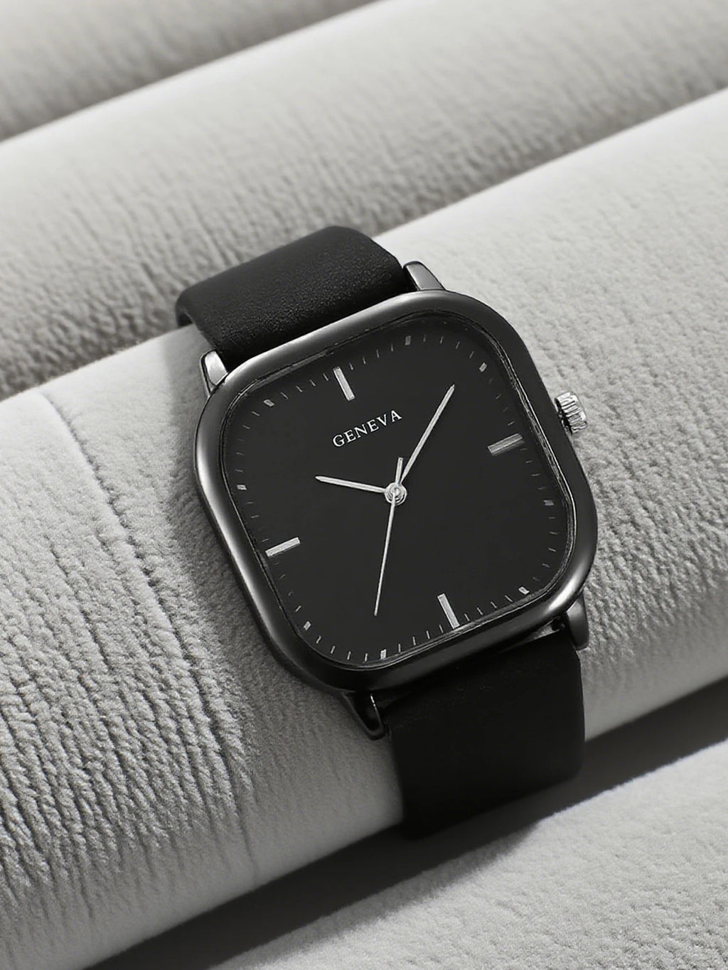 Simple Belt Style Square Men's Watch Men's Watch Quartz Watch Qme black
