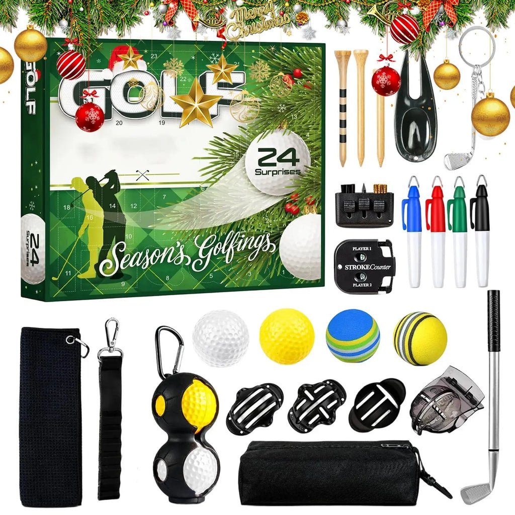 Christmas Countdown Calendar Festive Advent Favors 24 Days Christmas Countdown Golf Accessories For Adults Husband Family gifts Qme