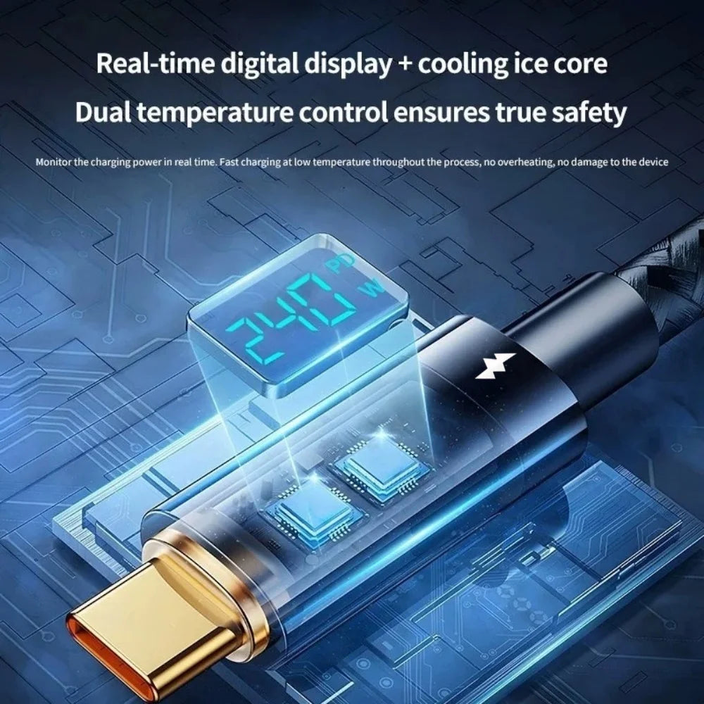 240W PD Fast Charging Type C to Type C Cable 100W Quike Charging USB A to Type C Data Cable For iPhone Samsung Xiaomi Huawei Qme