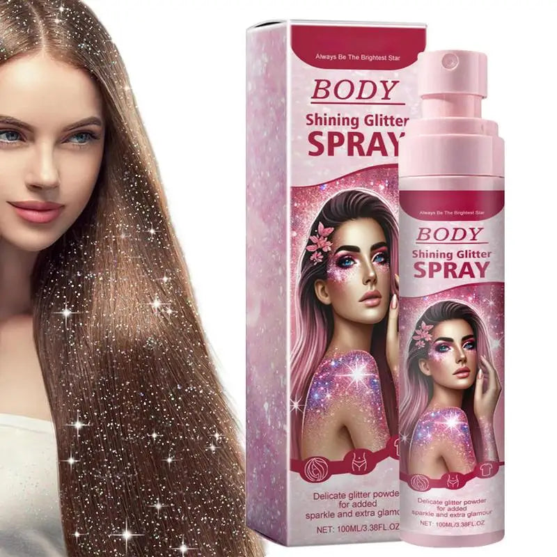 Shimmery Spray Shiny Glitter Spray Hair Shimmery Glitter Spray Hair And Body Washable Temporary Hair Body Glitter Color Spray Qme