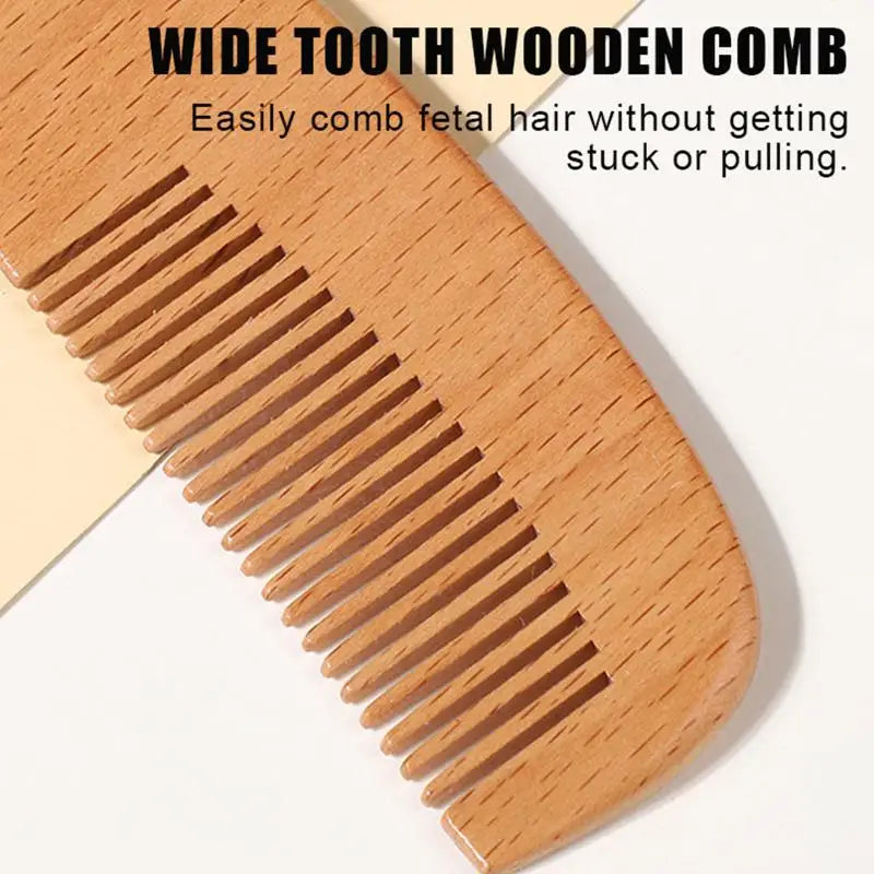 Infant Grooming 2 Beech Wood Baby Cushion Comb Wool Brush Newborn Qme