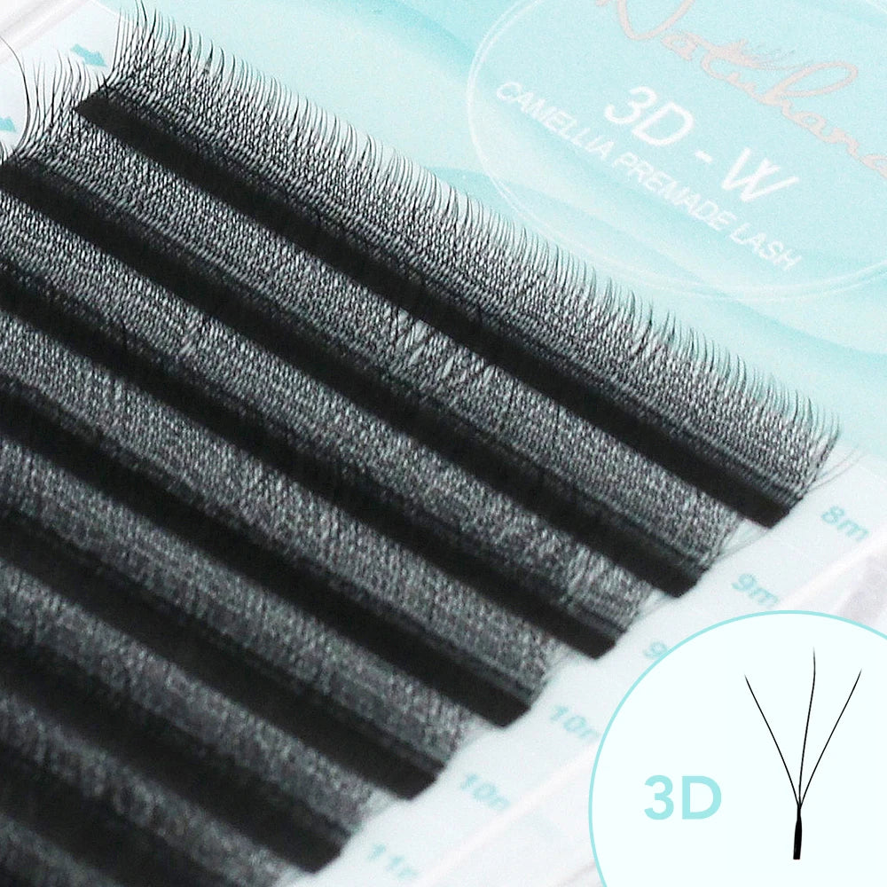 NATUHANA Camellia W Lashes 3D 4D 5D Wispy Volume Fans Eyelash Qme 3D L 0.07mm|MIX8-12mm