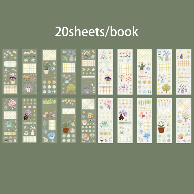 Fresh & Healing Die-Cut Sticker Book, Journaling, Toppa Decoration & Gift Wrapping, Highly Compatible for Multiple Scenes Qme A