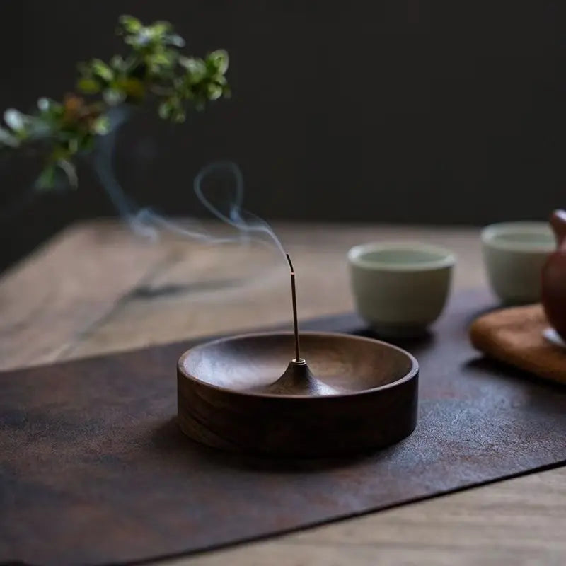 Solid Wood Incense Burner Ebony Acacia Scented Saucer Chinese Home Qme