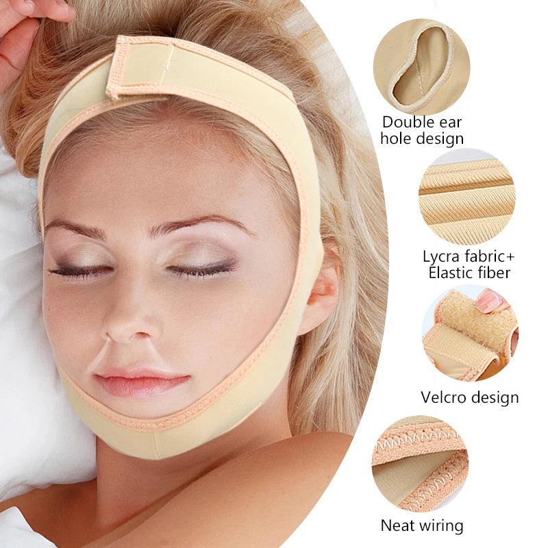 Elastic Face Slimming Bandage V-line Shaper Chin Cheek Lift Facial Qme