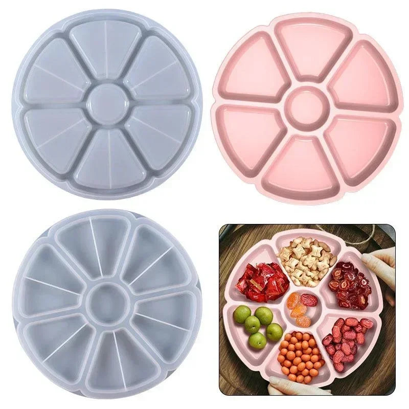 Petal Fruit Nut Storage Tray Silicone Mold Dishes Partition Plate DIY Qme