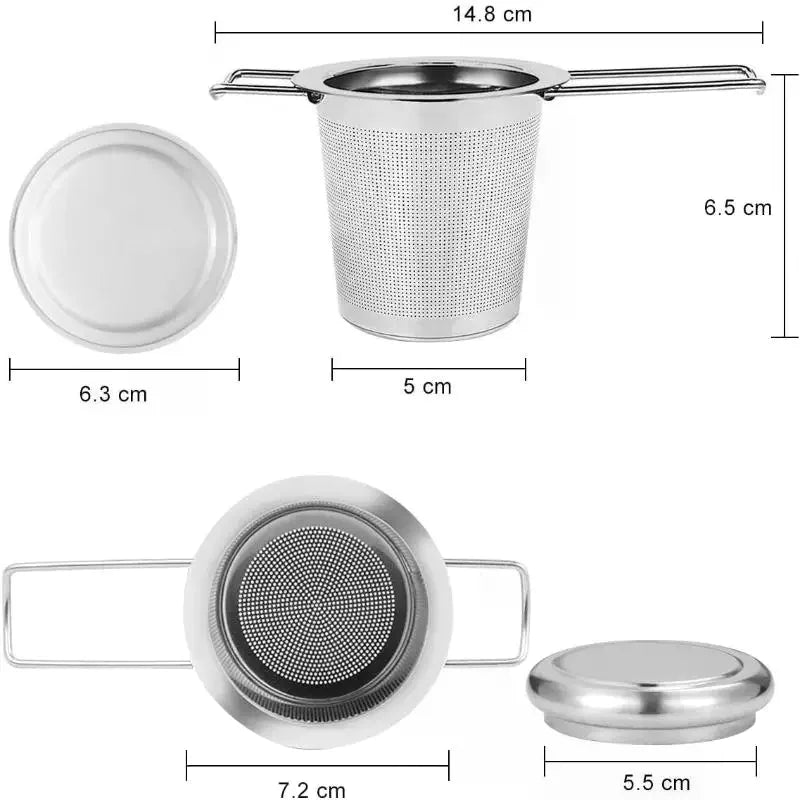 Stainless Steel Mesh Tea Infuser With Lid Reusable Cup Strainer Loose Leaf Spice Filter For Teapots Mugs Cup To Steep Tea Coffee Qme