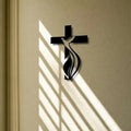 1PC Cross Art, Modern Religious Metal Wall Decor, Praying Hands Design, Easy To Hang, Perfect For Living Room And New Home Gifts Qme 3