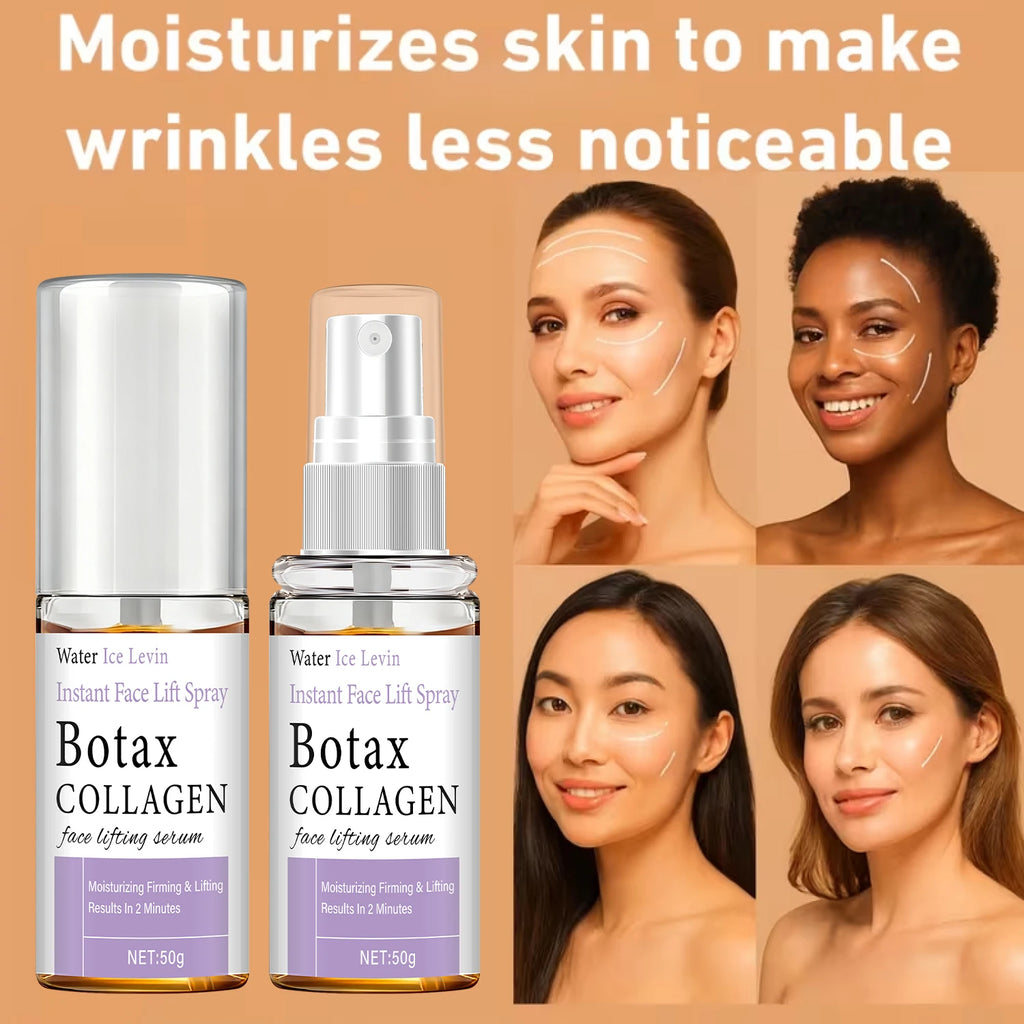 Instant Face Lift Spray with Collagen & Hyaluronic Acid - Fast-Acting Firming Serum for Moisturizing & Lifting Qme