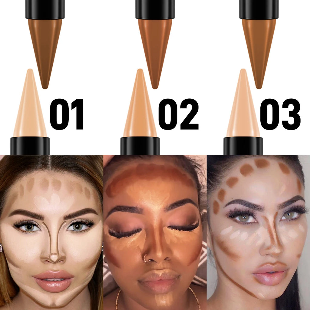 Contour Stick Duo Double-eneed Highlight Shadow Cream Waterproof Full Qme