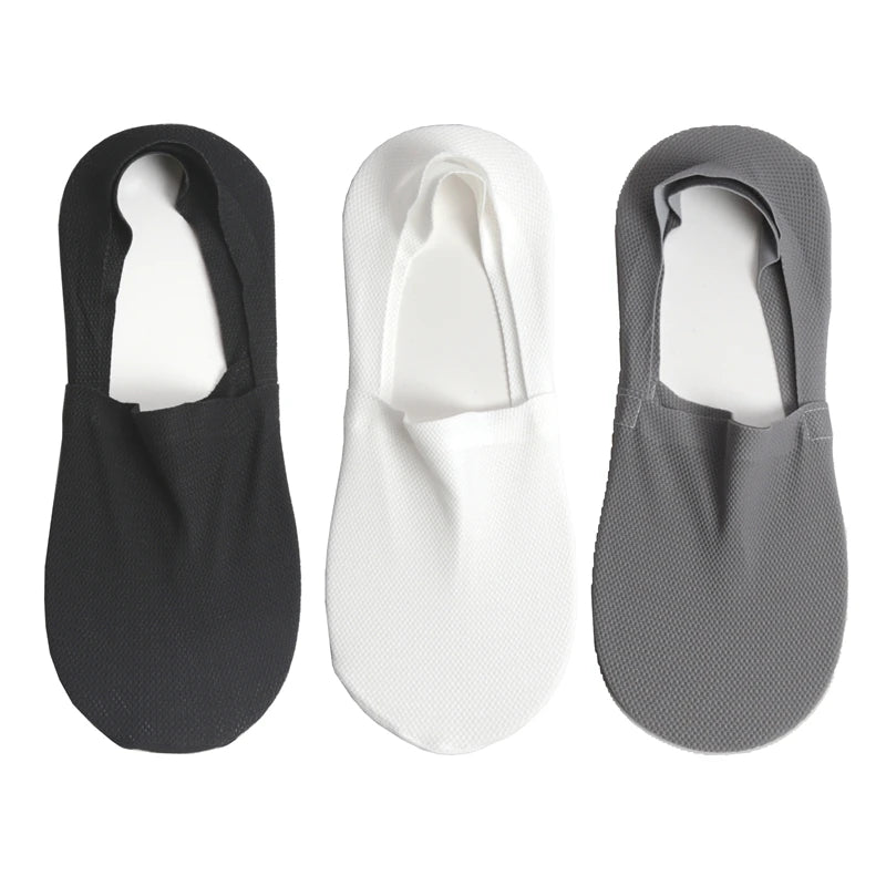 3Pair Lot 100 Cotton Men Boat Socks Fashion Summer Thin Invisible Qme 3 Pairs -C EU38-43 (US5-9)