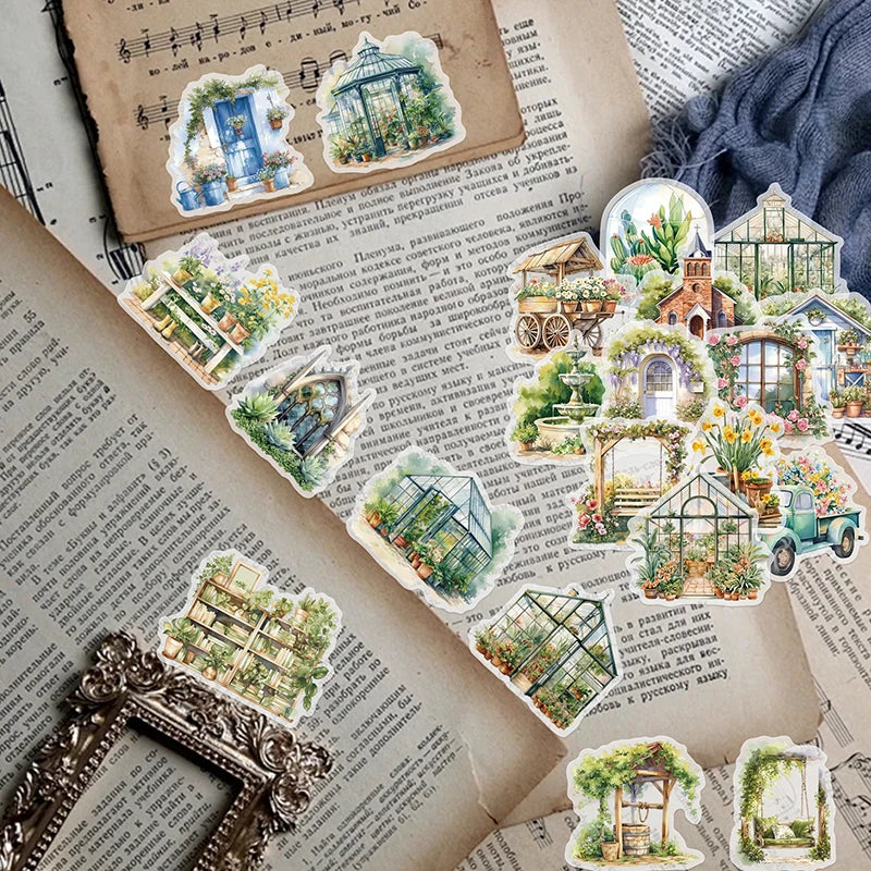 Flower Field Cottage Cartoon Stickers DIY Scrapbooking Guitar Qme