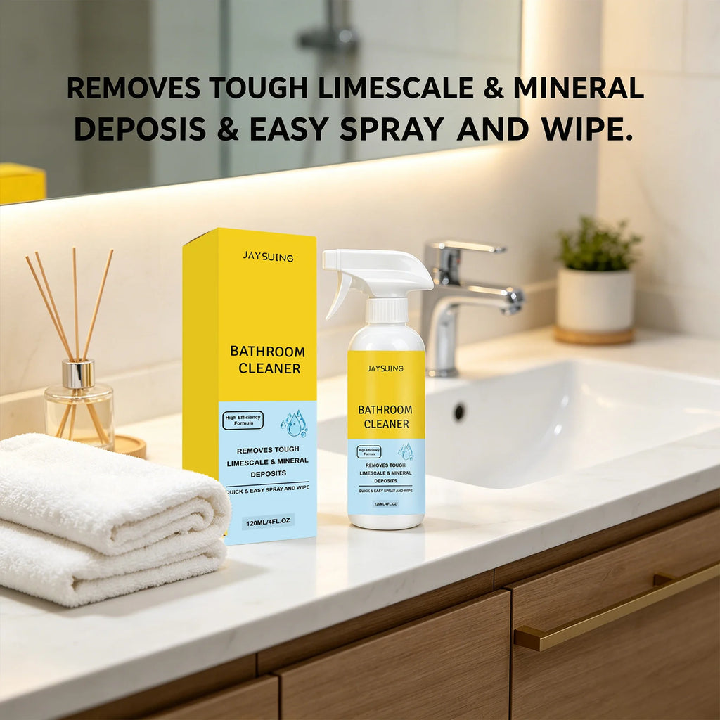 Bathroom Cleaner Spray Powerful Removing Scale Cleaning Ceramic Tile Glass Restoring Luster Limescale & Mineral Deposit Remover Qme