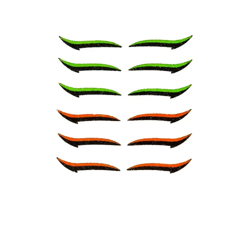 5/6Pair Glitter Eyeliner Sticker Set Self Adhesive Eyeliner Reusable Eyeliner Sticker DoubleLine Eyelid Patch Face Makeup Beauty Qme 6 Pairs GreenRed