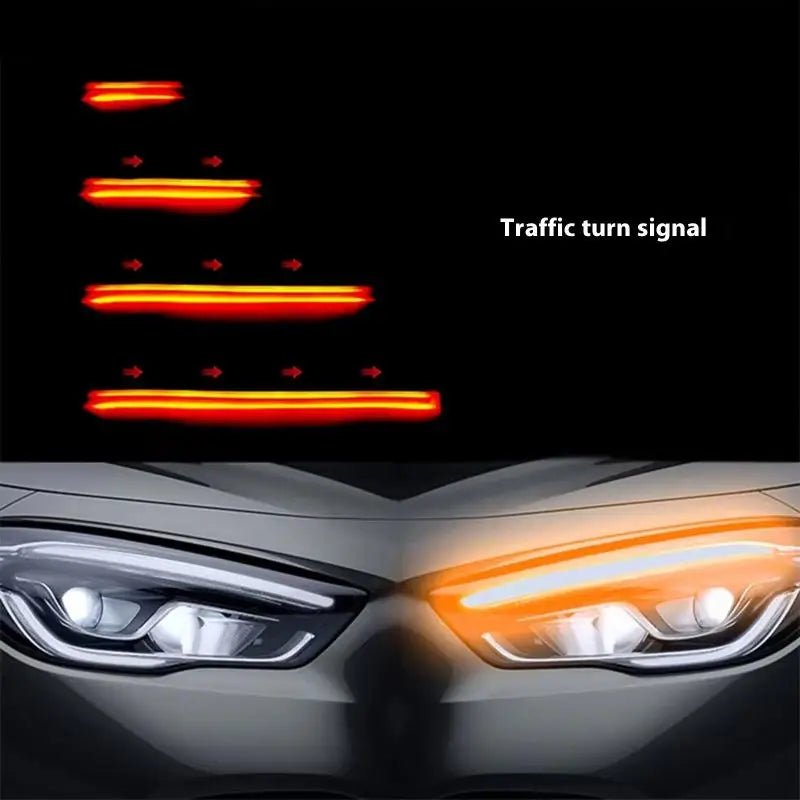 Car DRL Flexible Waterproof Headlight LED Strip Universal Auto Qme