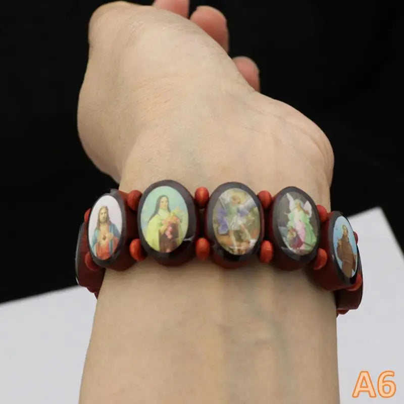 Spiritual Beaded Prayer Jewelry Devotional Wear Wooden Rosary Qme A6
