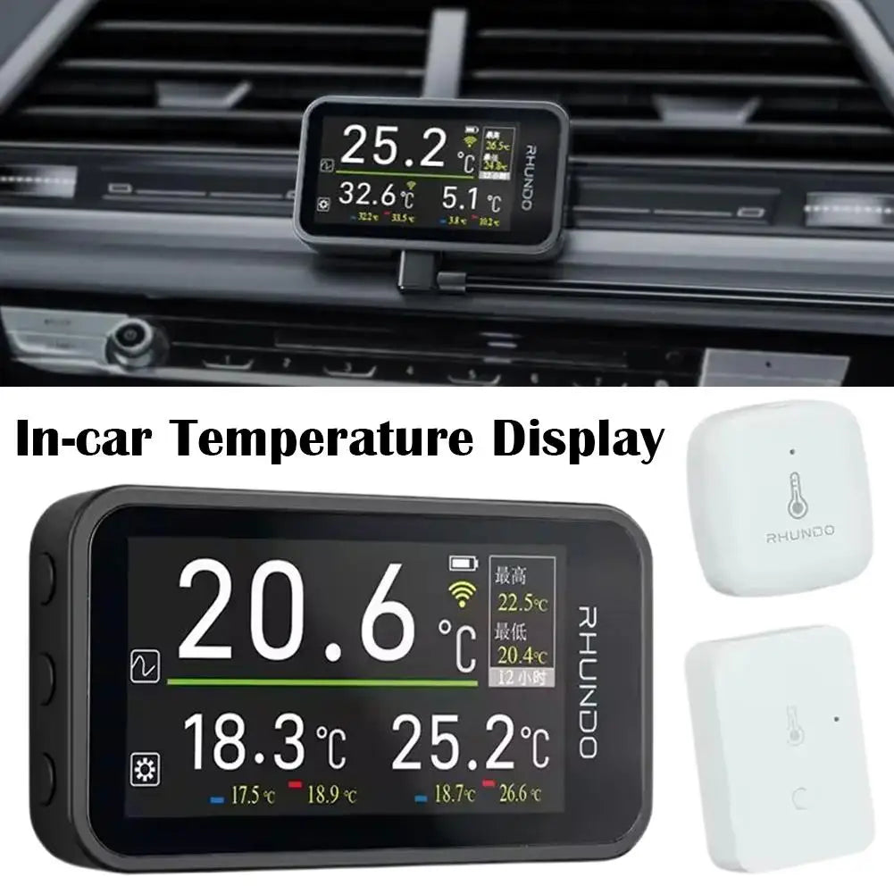 Car High-precision Sensor Temperature Humidity Wireless Thermometer Qme