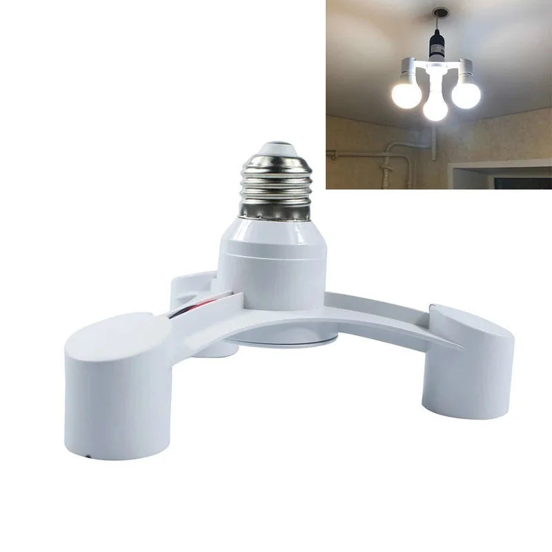 3In1 E27 To E27 Extended LED Lamp Bulbs Socket Splitter Adapter Holder for Photo Studio Qme