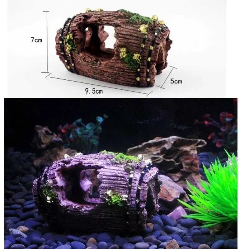 Aquarium Landscape Decoration Supplies Reptile Hiding Cave Simulation Qme