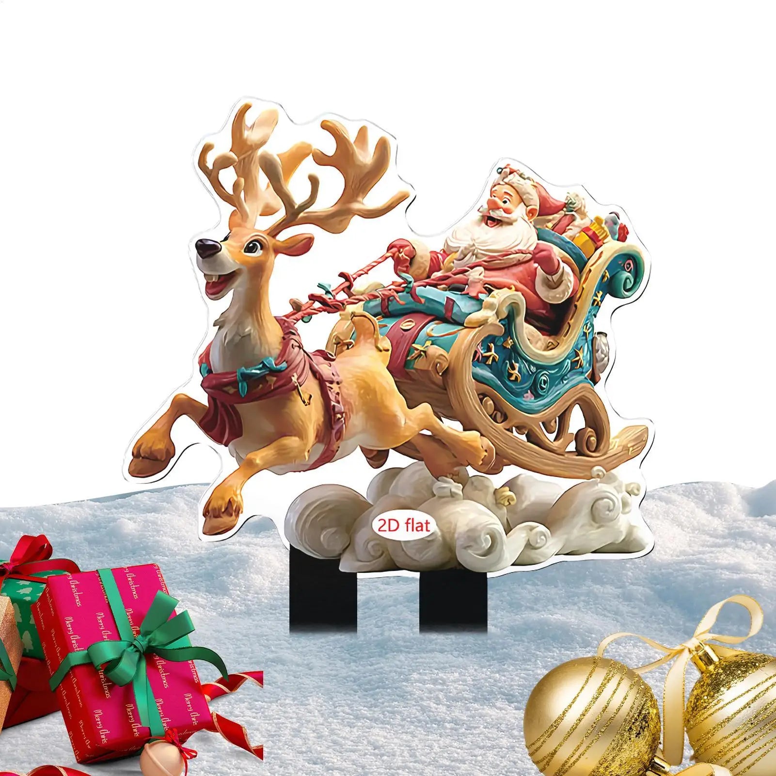 Christmas Yard Stake Decoration Decorative Garden Stakes Decor 2D Qme